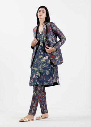 Rana Blazer Silk Brocade Berry