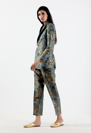 Rana Blazer Silk Brocade Mist
