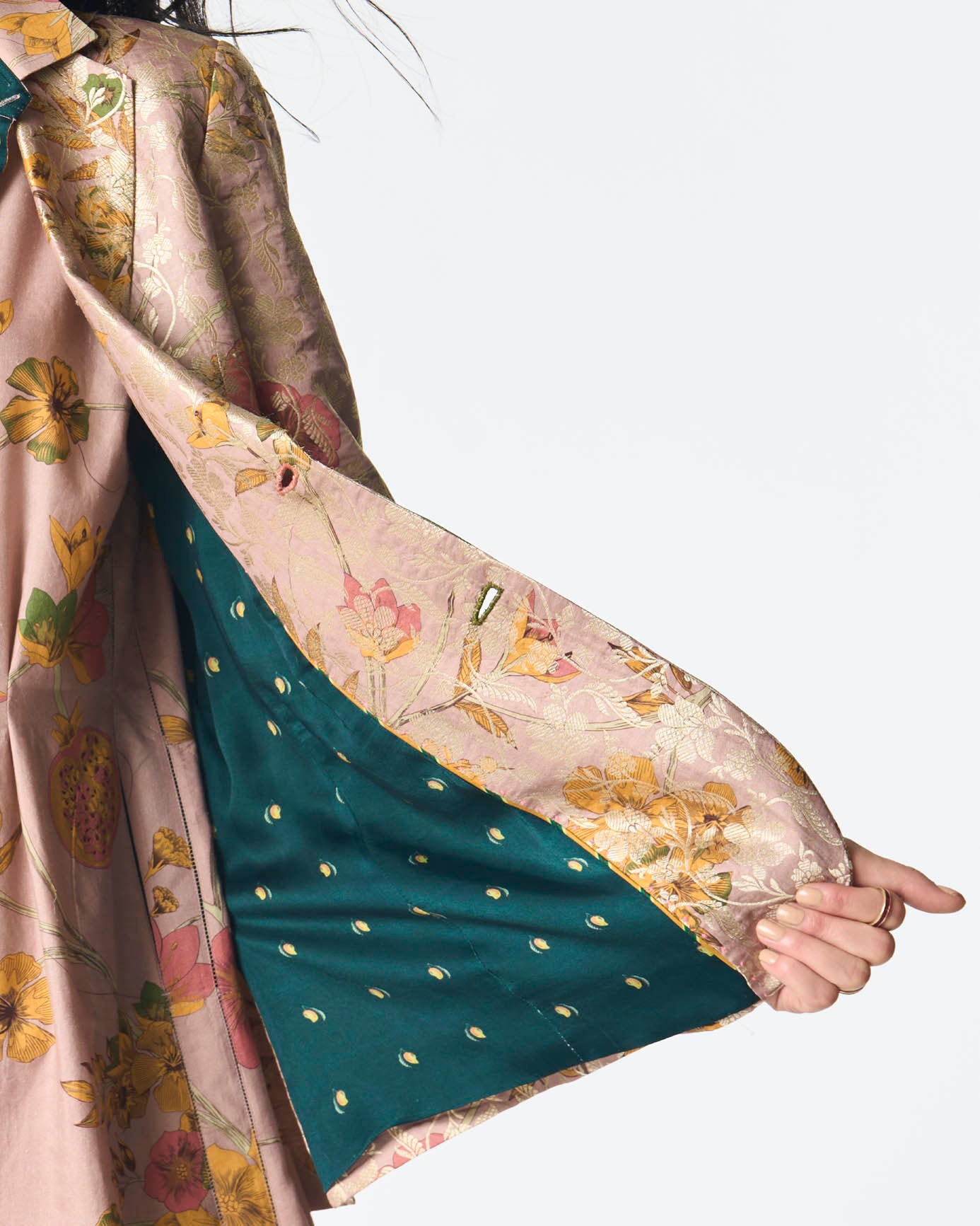 Rana Blazer Silk Brocade Champagne Pink