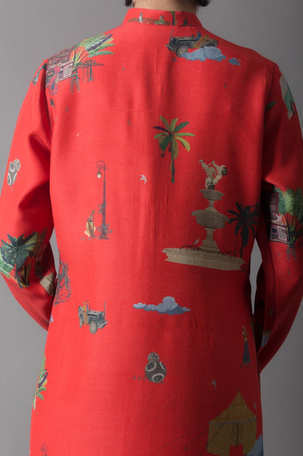 Bade Miyan Kurta Muga Satin Orange