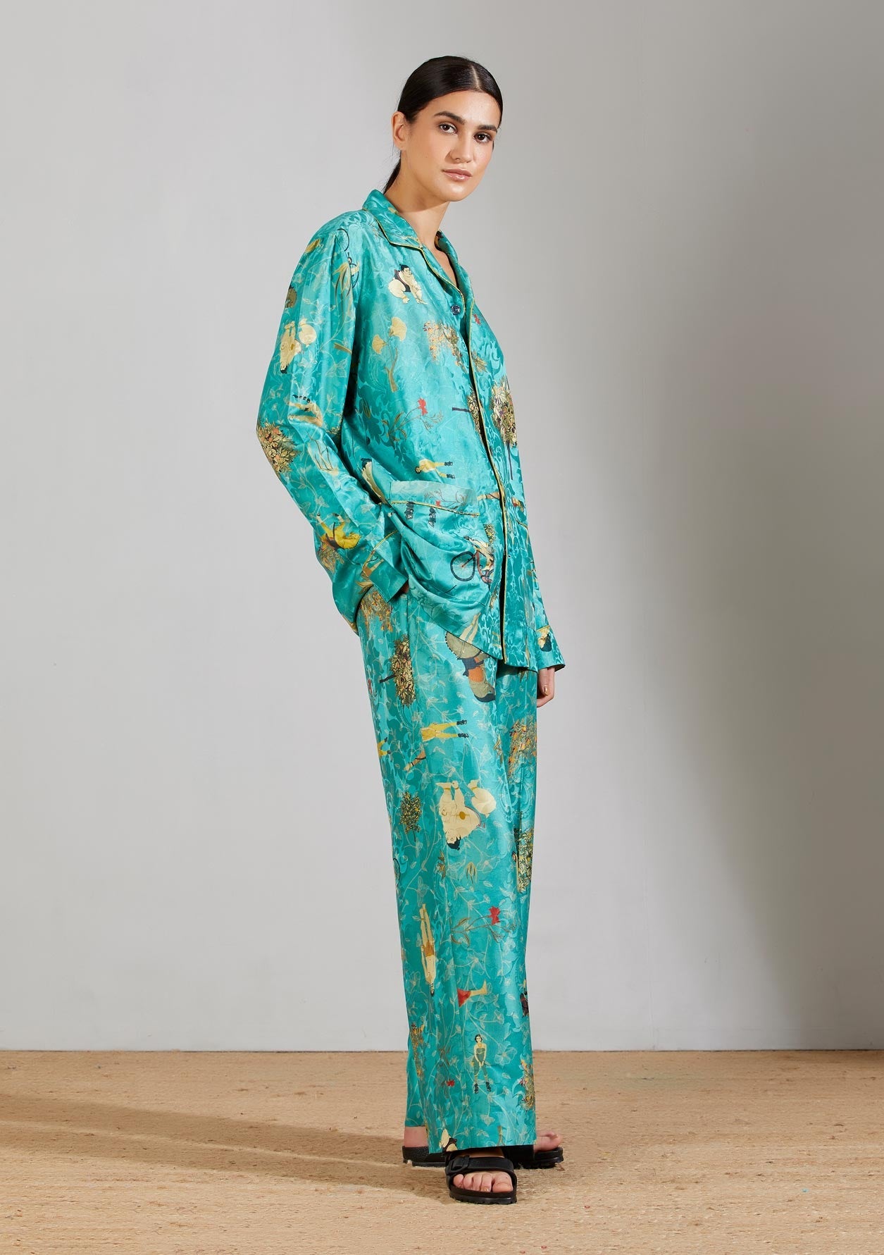 Turquoise Olympian Libaas Shirt