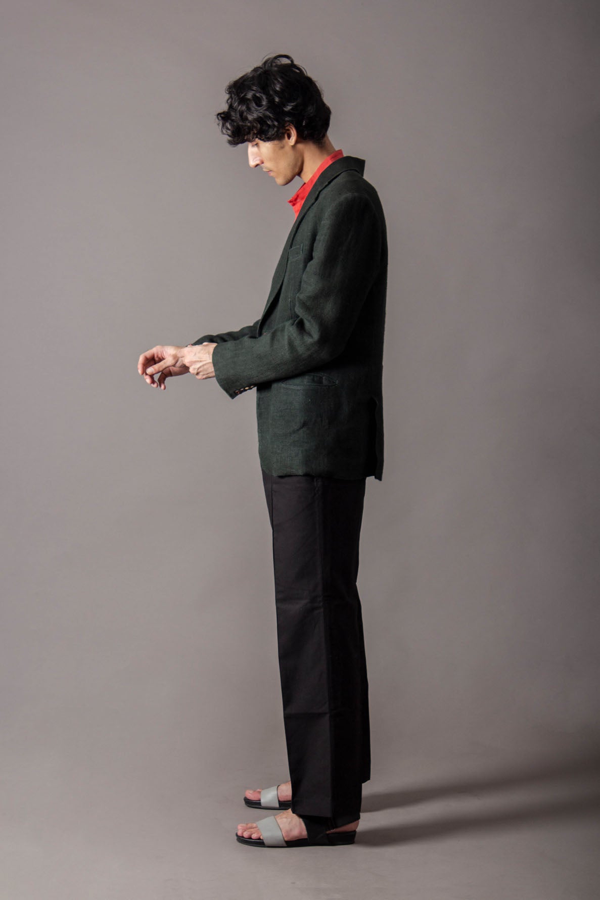 Rana Blazer Heavy Linen Deep Forest