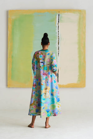 Full Sleeved Rozana Dress Cotton Silk Purple