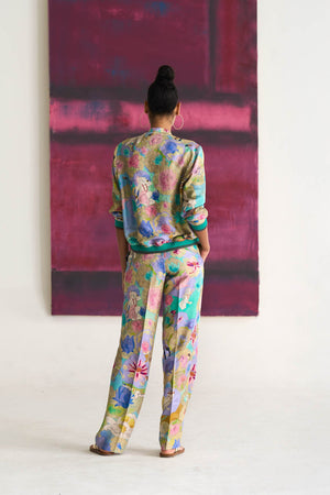 Jaanbaaz Bomber Jacket Silk Damask Purple