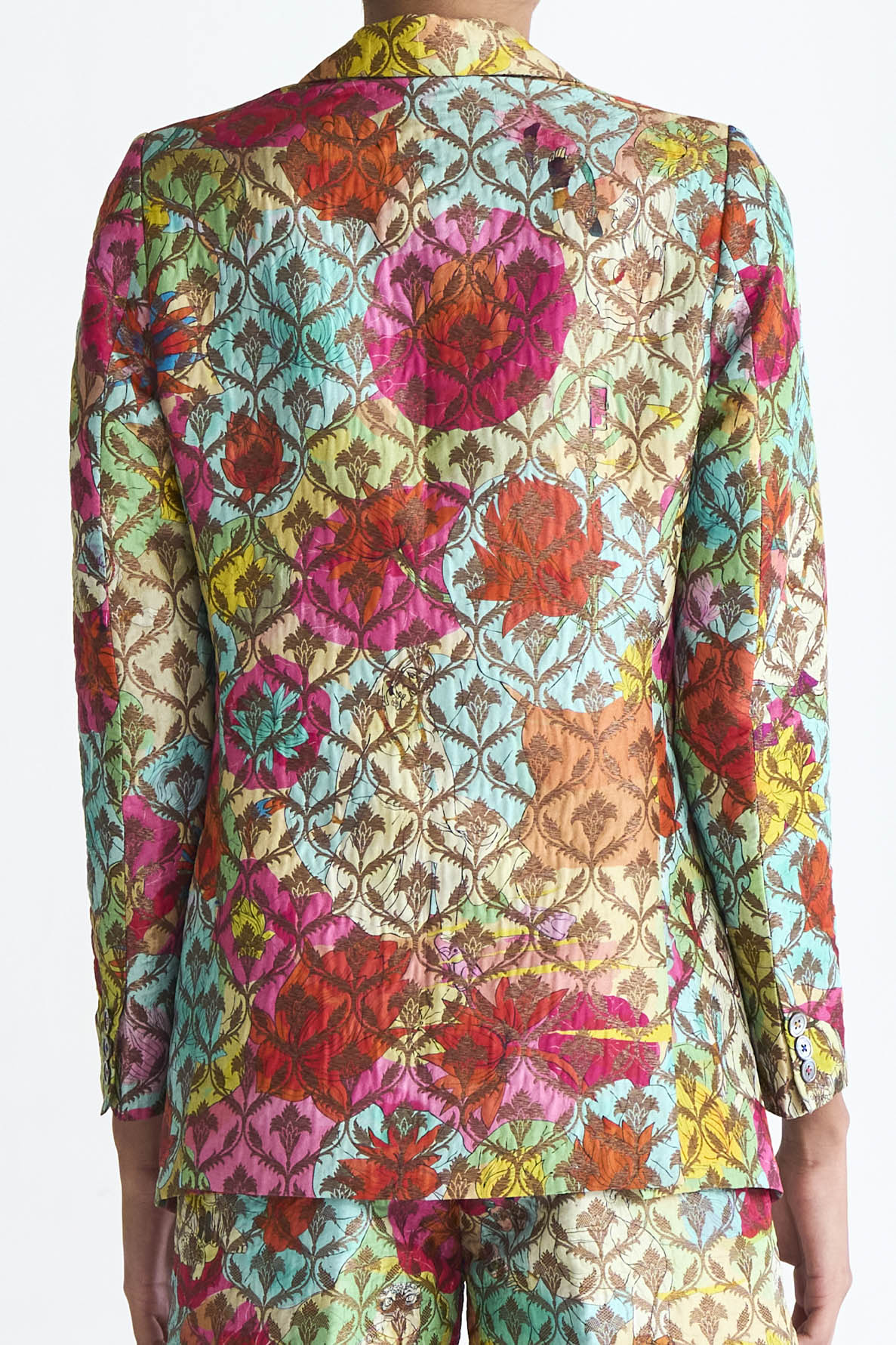 Rana Blazer Silk Brocade Fuchsia