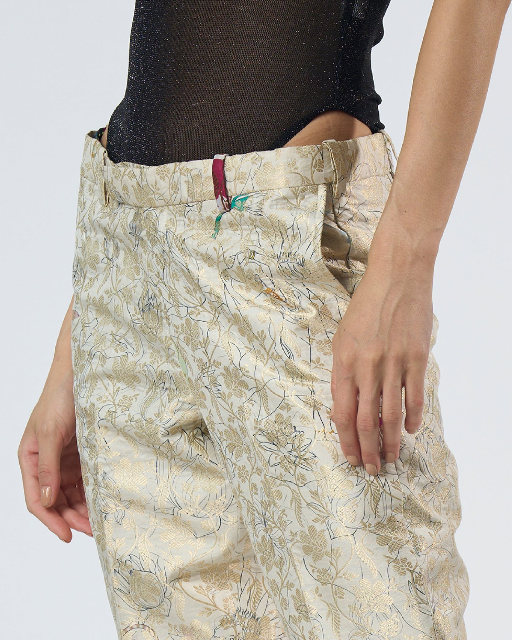 Classic Trouser Silk Brocade White