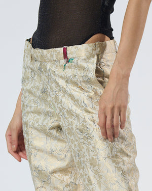 Classic Trouser Silk Brocade White