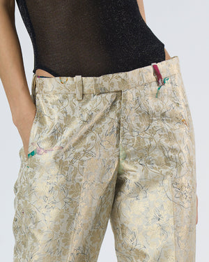 Classic Trouser Silk Brocade White