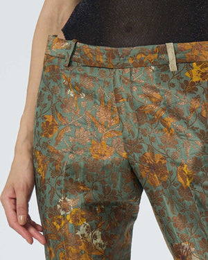 Classic Trousers Silk Brocade Sage