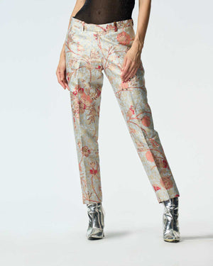 Orchard Classic Trousers Ice Blue in Silk Brocade