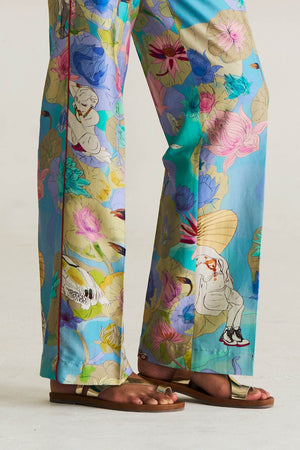 Pyjama Pants Cotton Silk Twill Purple