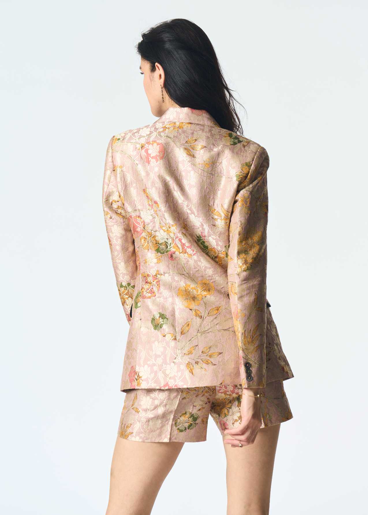 Shorts Silk Brocade Champagne Pink