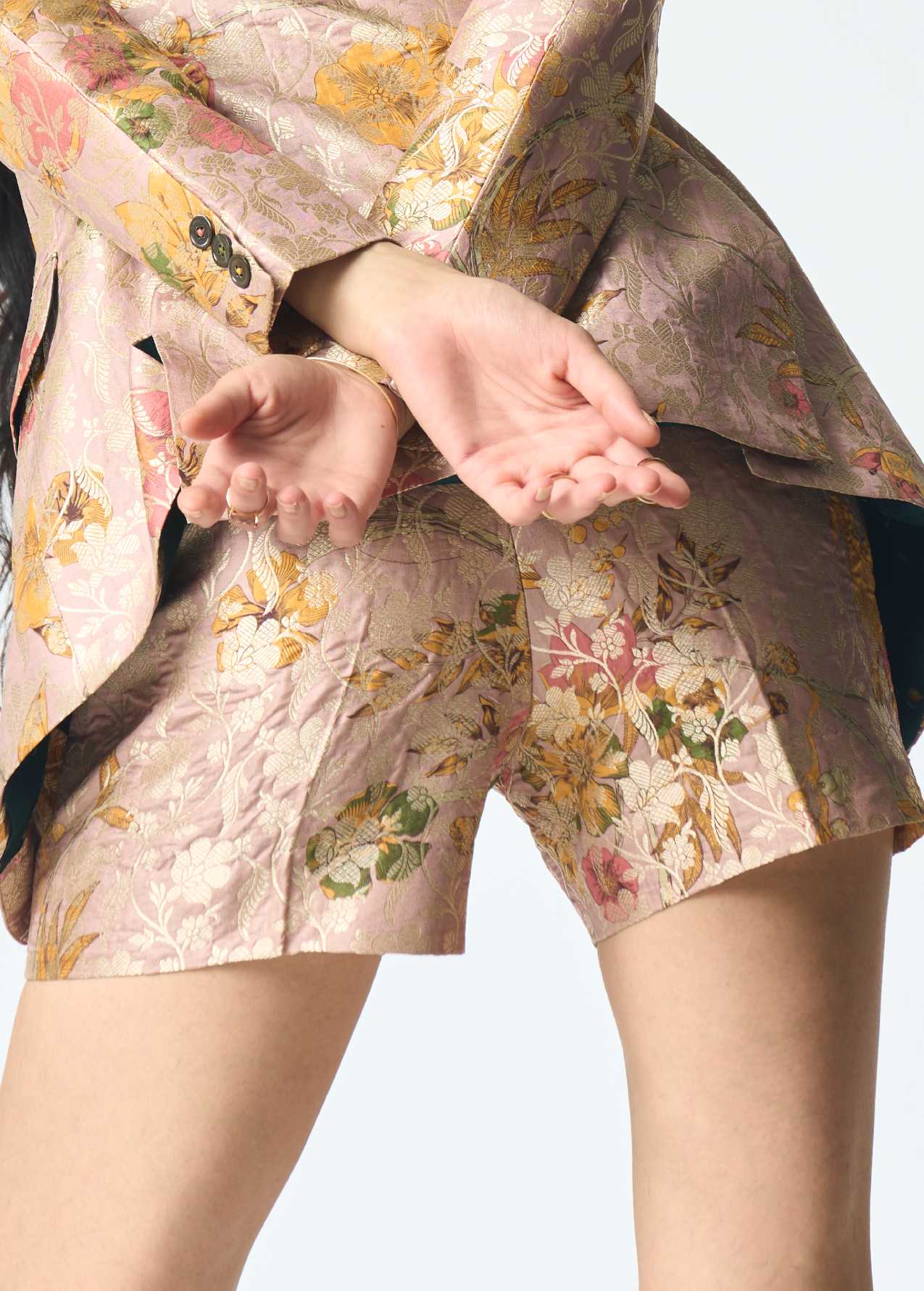 Shorts Silk Brocade Champagne Pink