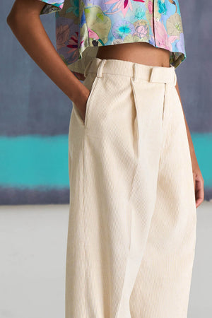 Cuban Cropped Shirt Cotton Silk Purple