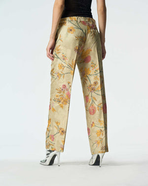 Straight Fit Trouser Silk Damask Mint