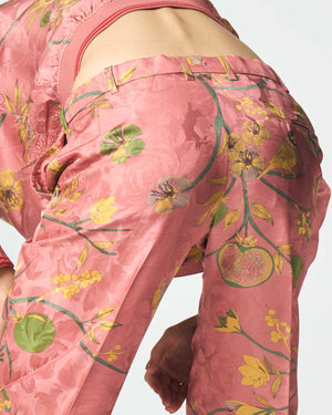 Straight Fit Trouser Silk Damask Rose