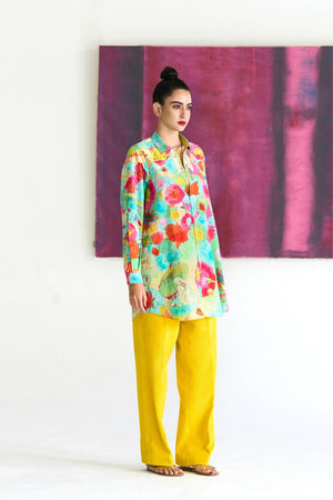 Fresco Oversized Shirt Fuchsia in Cotton Silk
