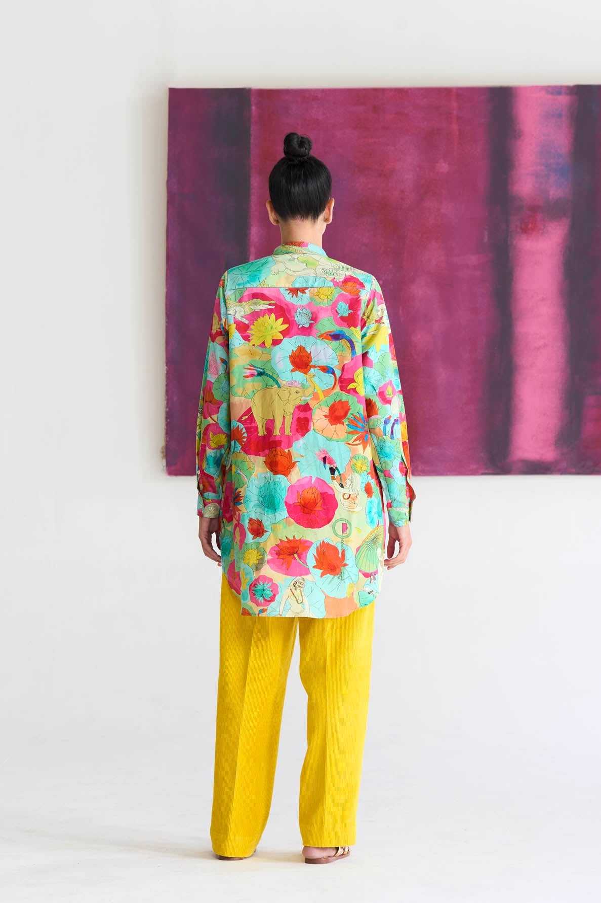 Oversized Shirt Cotton Silk Fuchsia