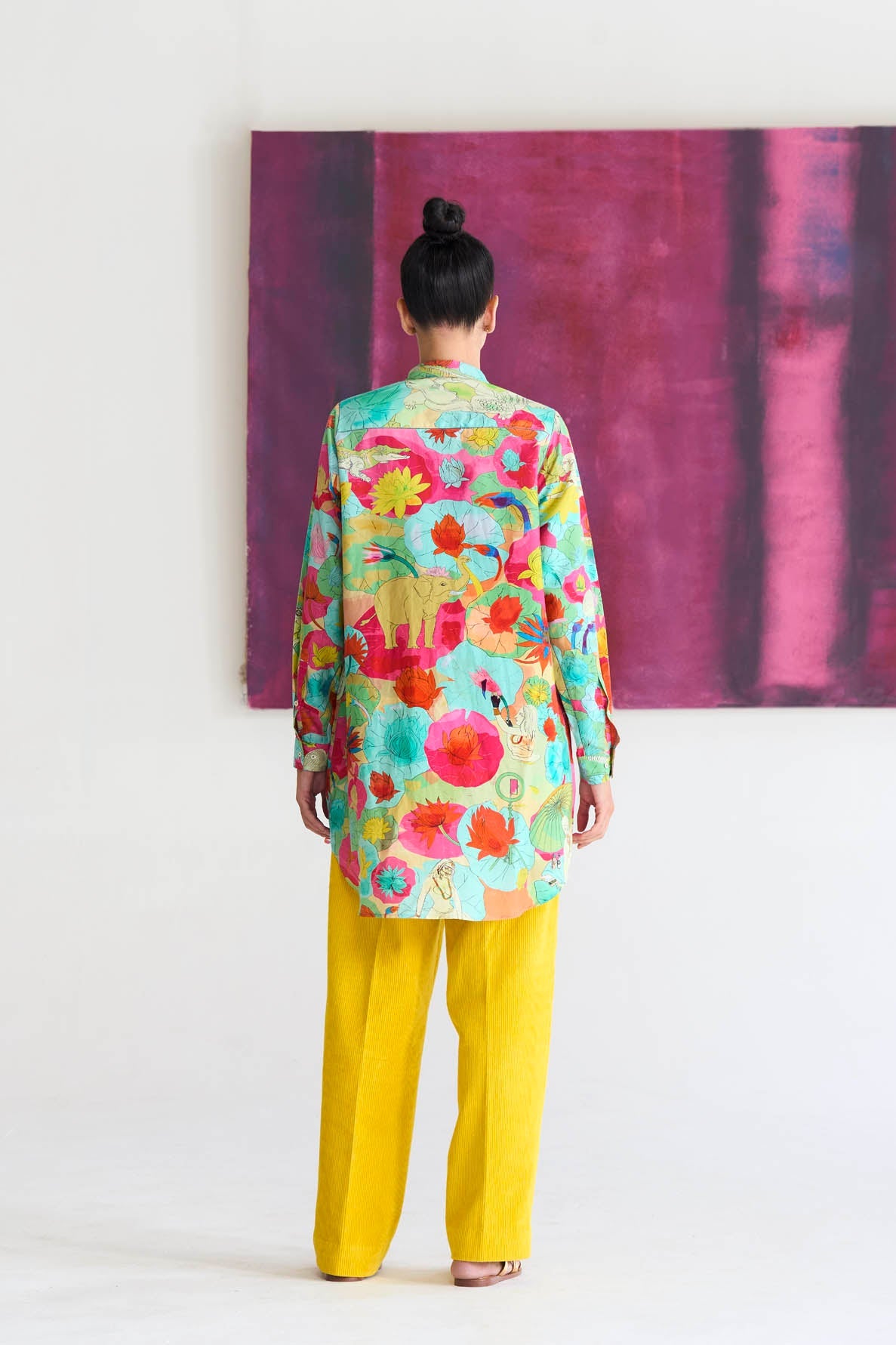 Fresco Oversized Shirt Fuchsia in Cotton Silk