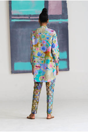Fresco Oversized Shirt Purple in Cotton Silk