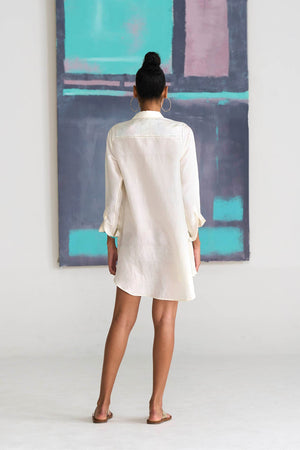 Oversized Shirt White in Silk