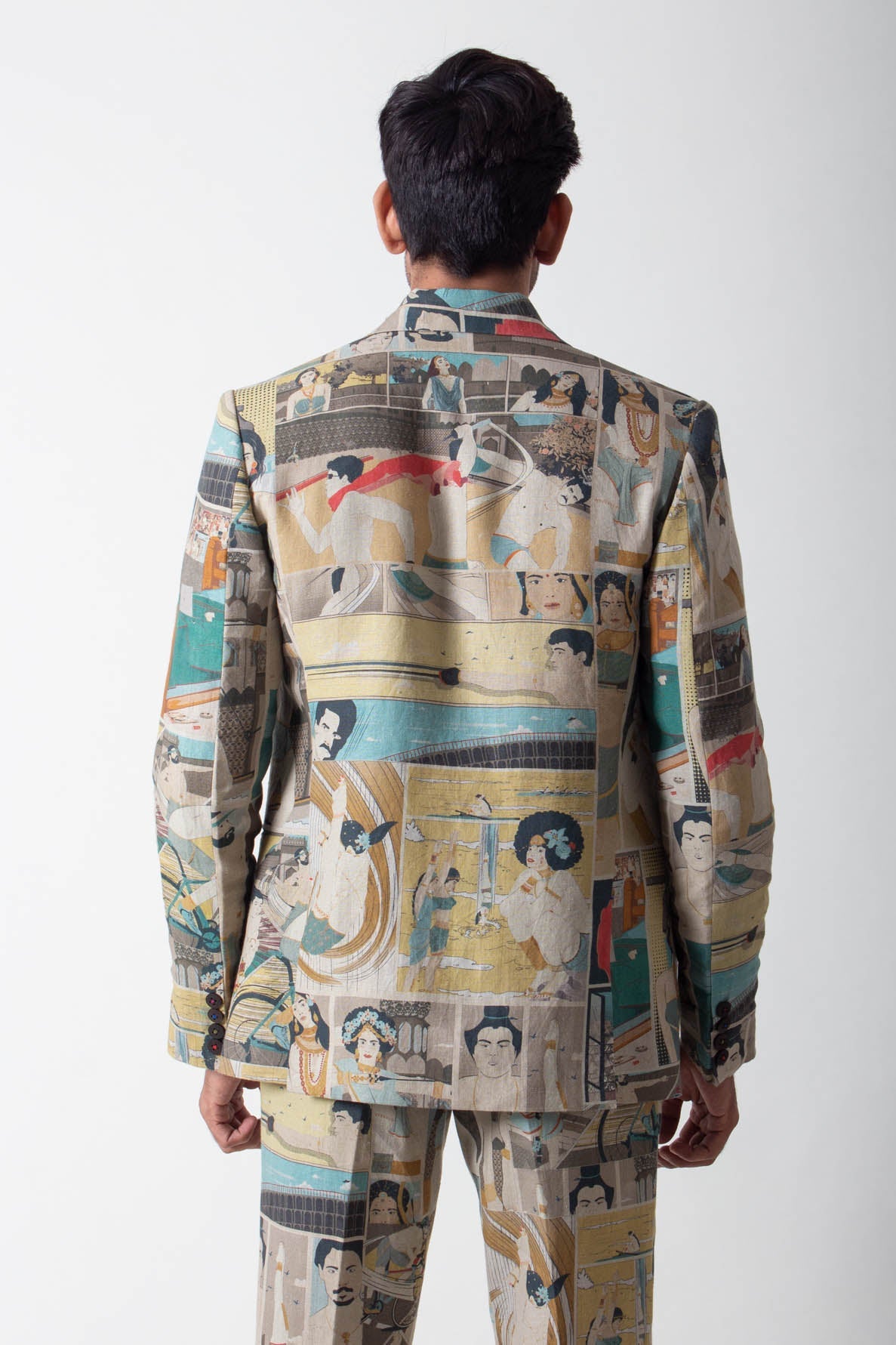 Comic Rana Blazer Linen Turquoise