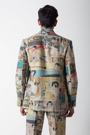 Comic Rana Blazer Linen Turquoise