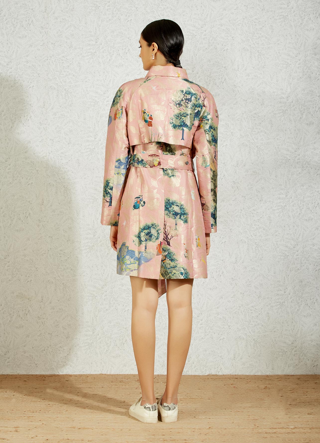 Trench Silk Brocade Rose Gold
