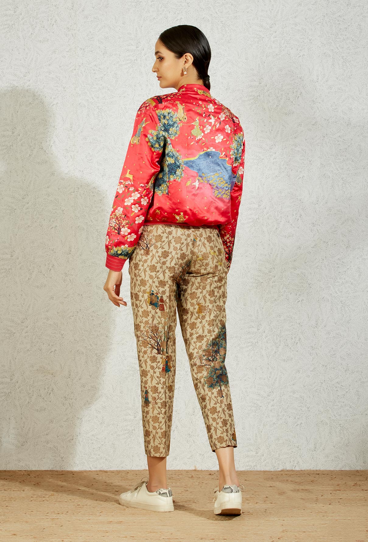 Janbaaz Bomber Jacket Duchess Satin Fuchsia