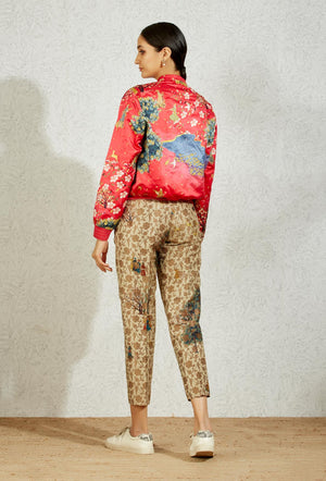 Janbaaz Bomber Jacket Duchess Satin Fuchsia