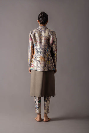Classic Trouser Silk Brocade Grey