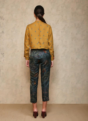 Cropped Shirt Linen Mustard