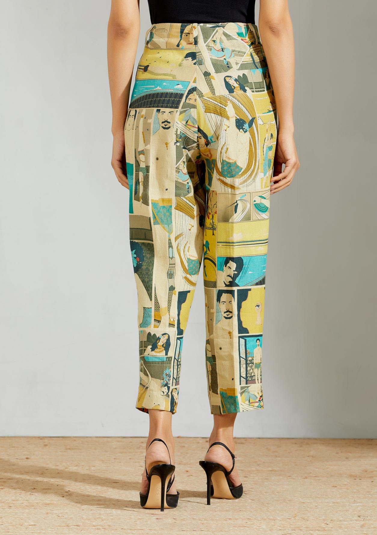 Carrot Trouser Linen Turquoise