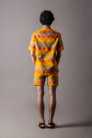 Rainbow Bush Shirt In Silk Ikat