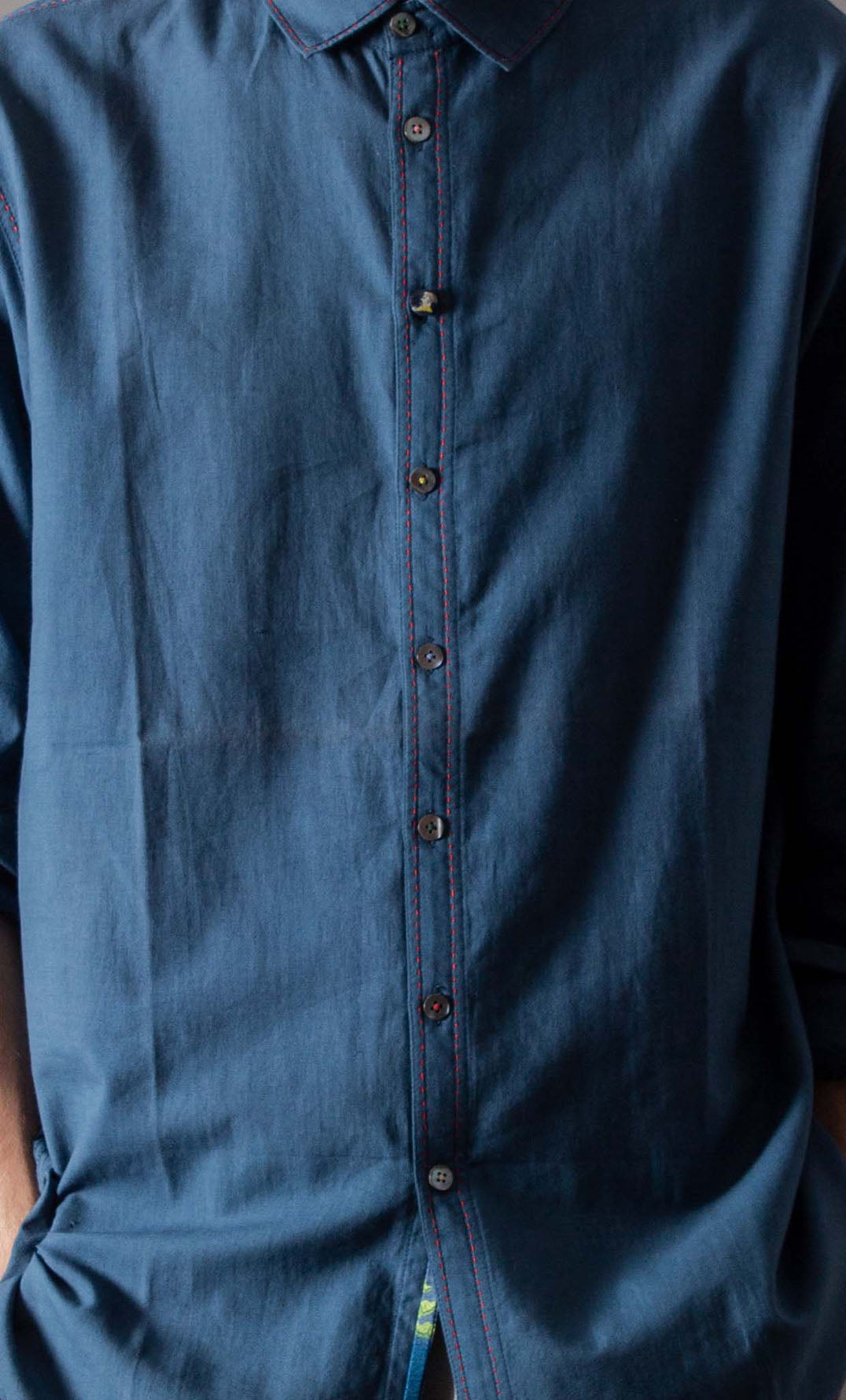 Manmuji Shirt Cotton Dt Navy