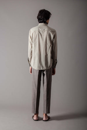 Andaaz Lattice Shirt Handspun Handwoven Cotton Oyster Grey
