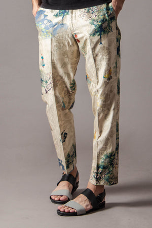 Classic Trouser Silk Brocade Beige Golfer