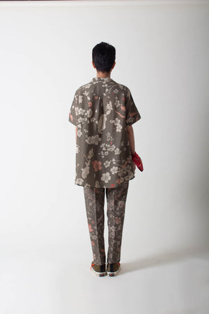Oversized Cuban Shirt Linen Olive