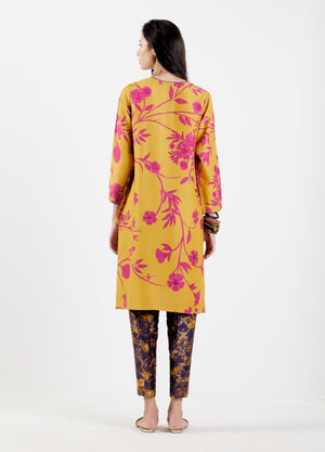 V Neck Kurta Muga Satin Sorbet