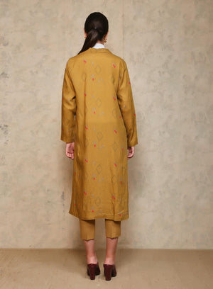 Long Coat Linen Mustard