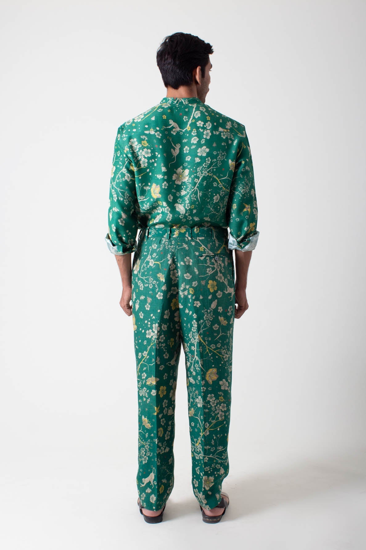 Classic Shirt Muga Satin Green