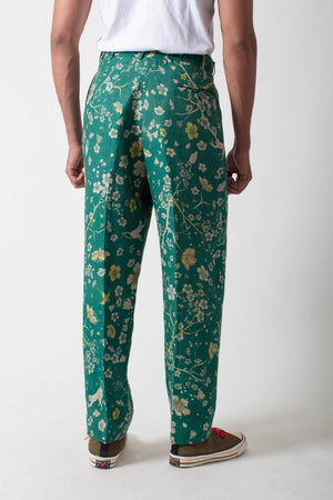 Green Forest Blossom Carrot Trouser