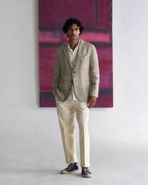 Rana Blazer Off White In Eri Silk