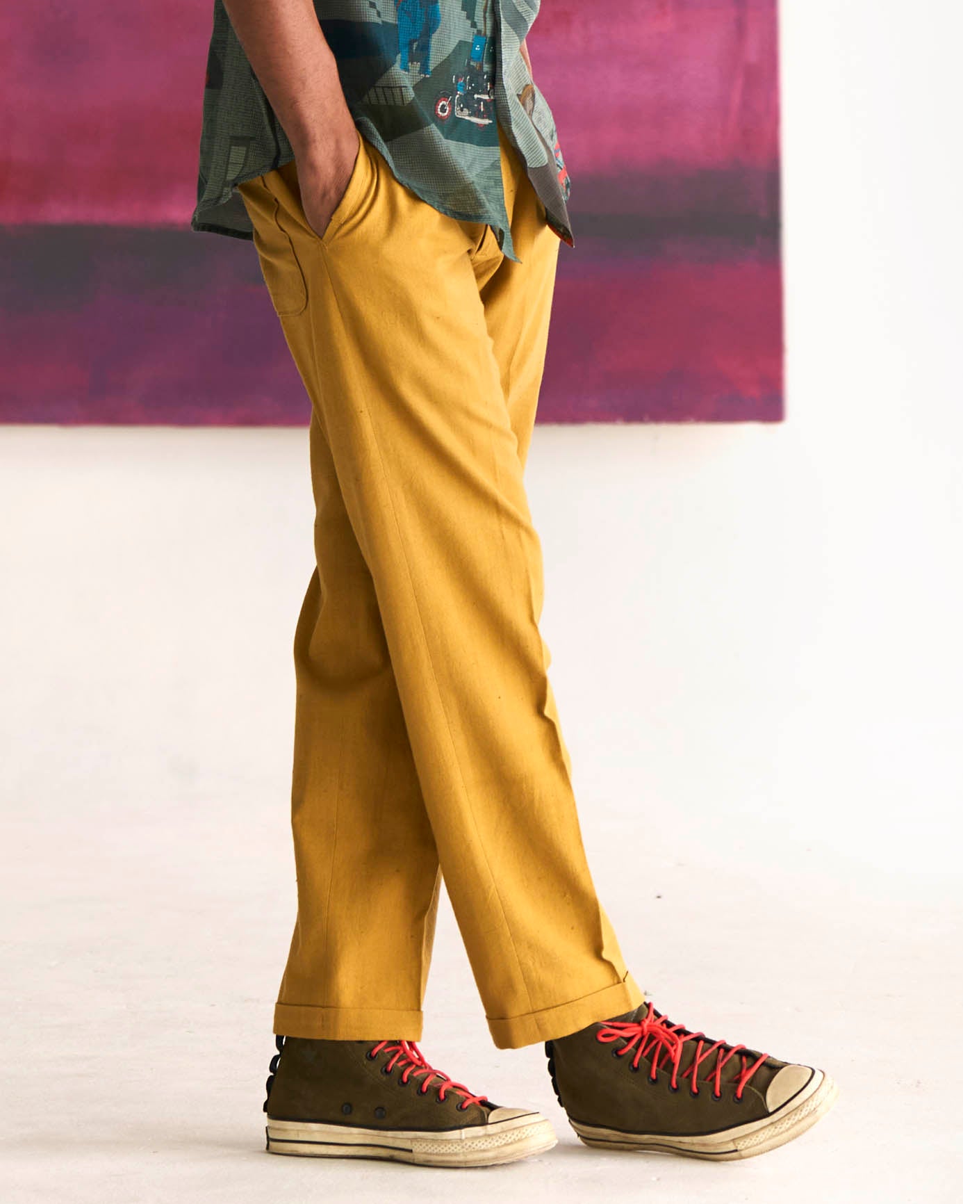 Raahi Trouser Heavy Cotton Mustard
