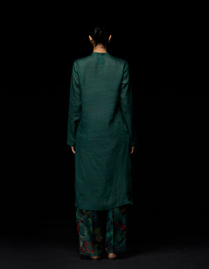 Bade Miyan Kurta Voile Linen Emerald Green