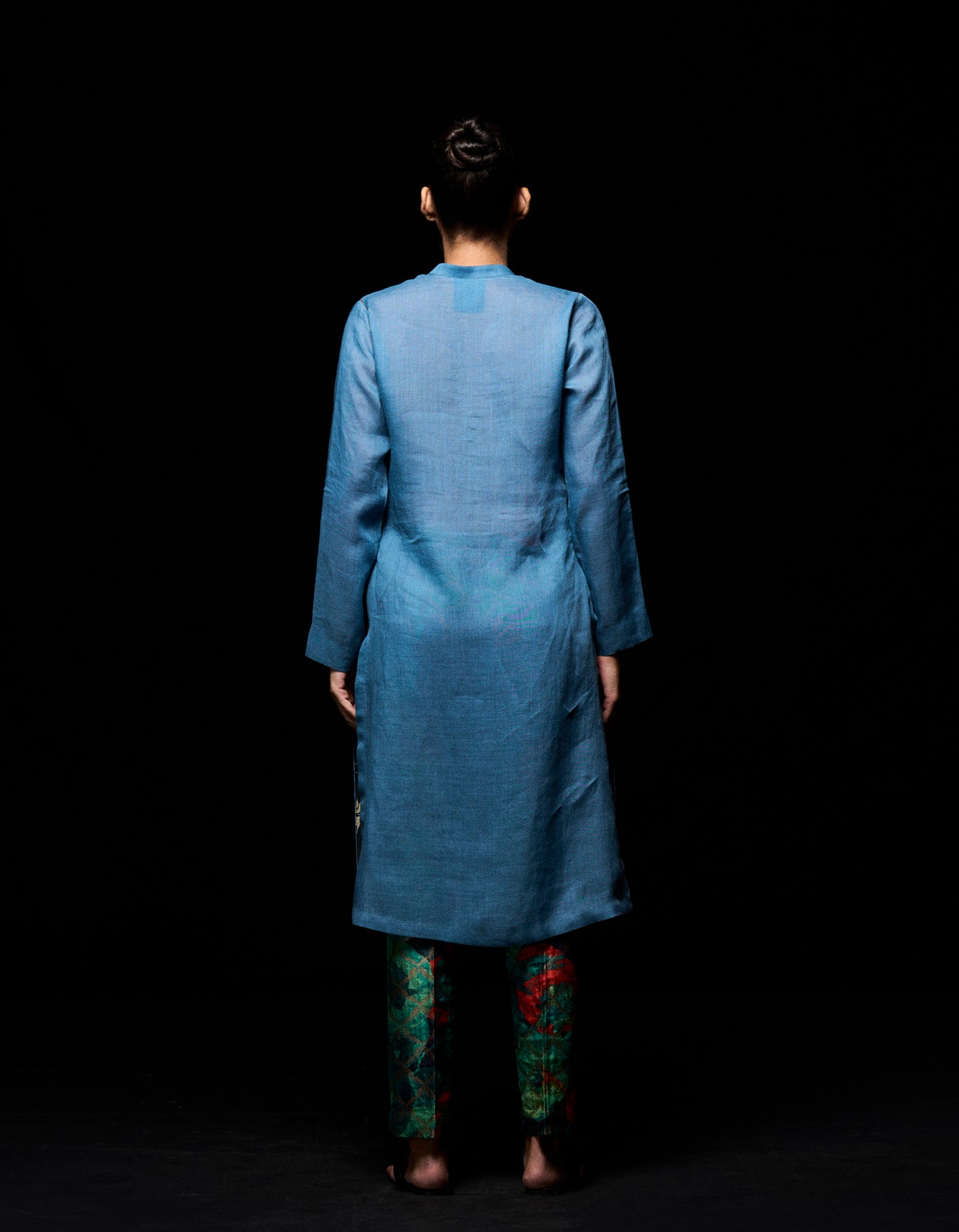 Bade Miyan Kurta Voile Linen Blue