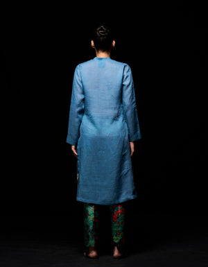 Bade Miyan Kurta Voile Linen Blue