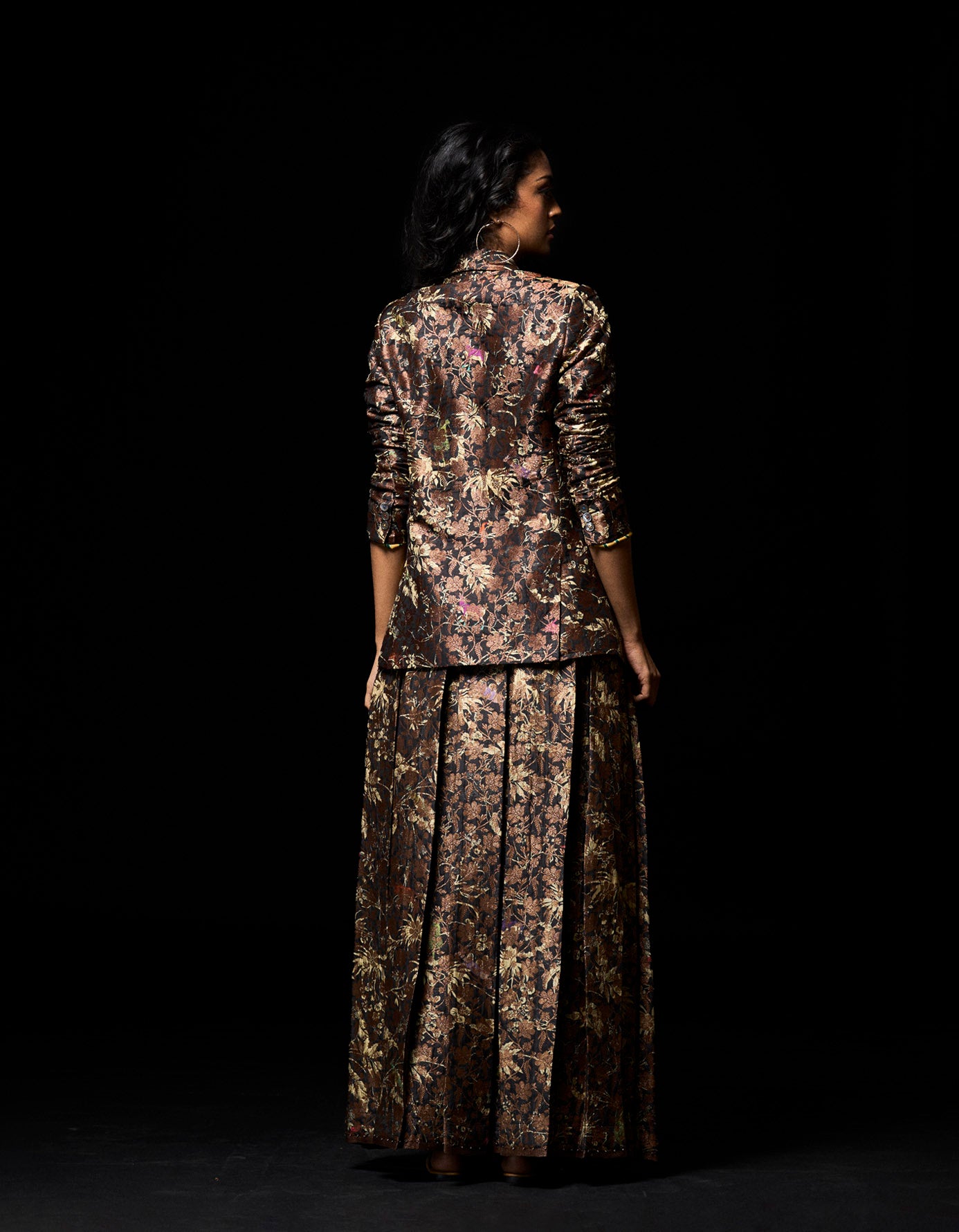 Rana Blazer Silk Brocade Black