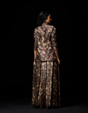 Rana Blazer Silk Brocade Black