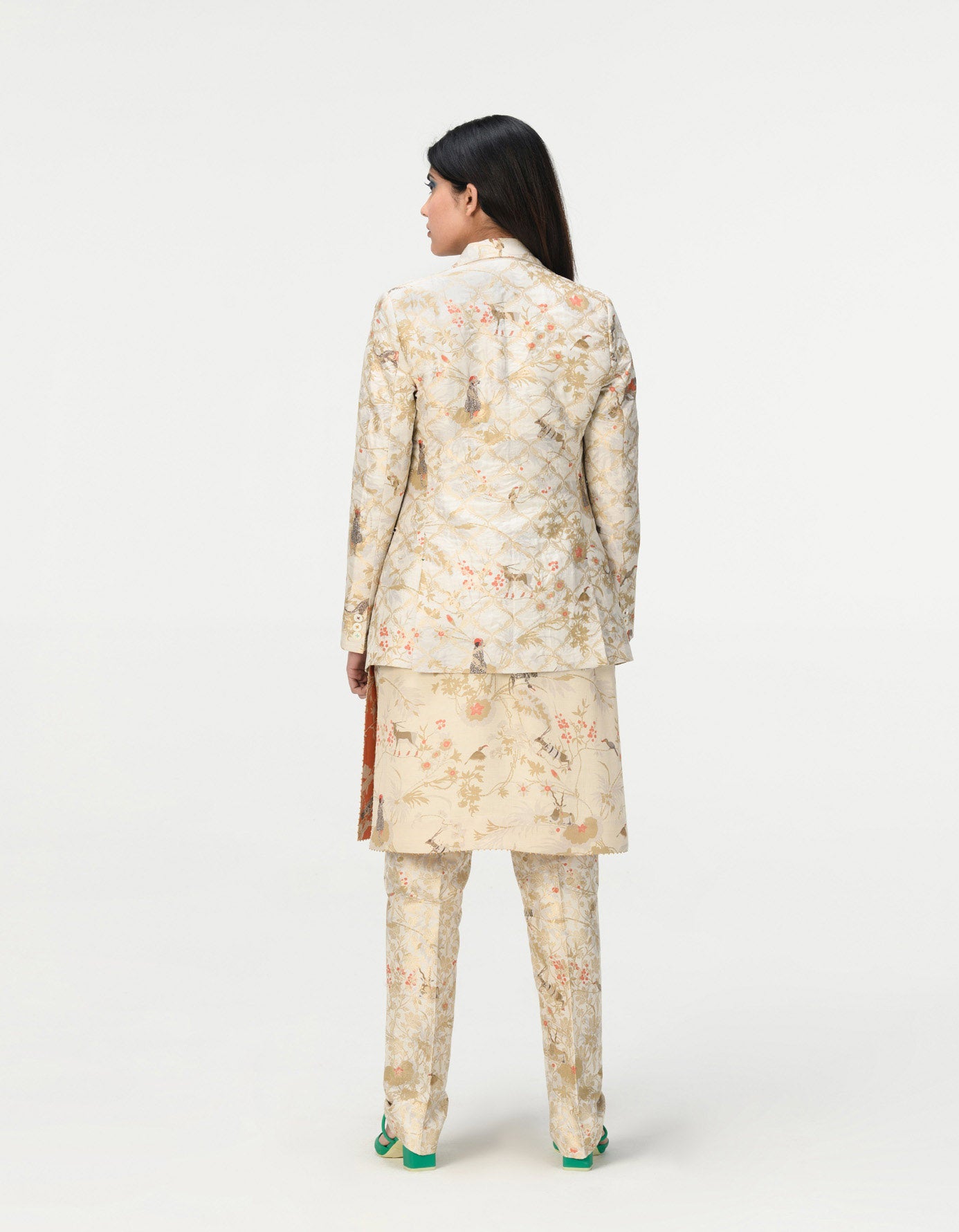 Rana Blazer Silk Brocade Ivory